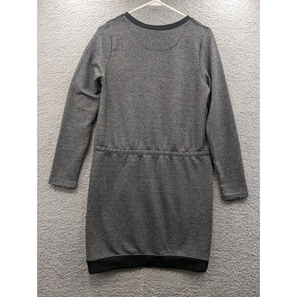 Nicole Miller Gray Sweater Dress with Black Lace Accents Women's Medium - Picture 7 of 9